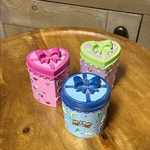 Claire’s Colorful Heart-Shaped and Circle Trinket Boxes